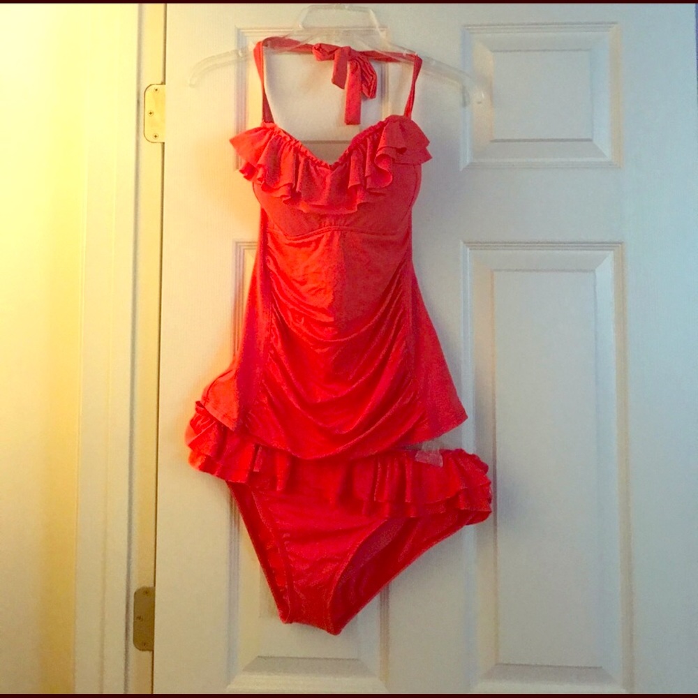 Women’s tankini coral La Blanca size 14